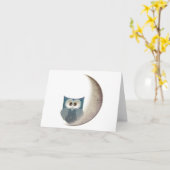 Uil op de Maan Kaart (Gele Bloem)