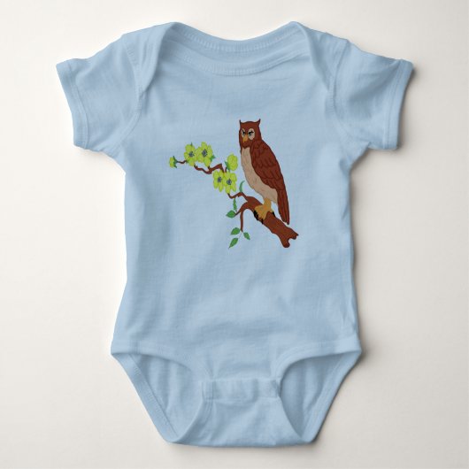 Uil op een tak Baby Romper (Voorkant)