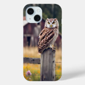 Uil op oude omheining post Case-Mate iPhone case (Achterkant)
