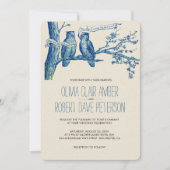  Uil Paar in Tree Bruiloft Uitnodigingen (Voorkant)