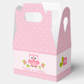 Uil Party Favor Gable Box (roze meisje verjaardag) Bedankdoosjes (Geopend)