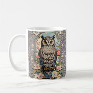 Uil Pastel Floral William Morris geïnspireerd Koffiemok