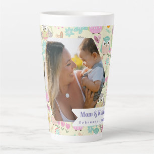 Uil Pastel Geel Foto Latte Mok