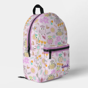 Uil Pastel Pink Bedrukte Rugzak