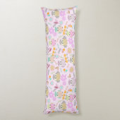 Uil Pastel Pink Lichaamskussen (Achterkant (Verticaal))