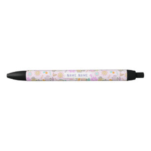 Uil Pastel Roze Zwarte Inkt Pen