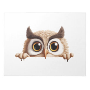 Uil Peeking Schattige Schattig Grappig Dier Cartoo Notitieblok