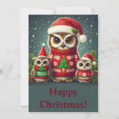 Uil plezier feestdagenkaart (Voorkant)