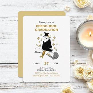 Uil Preschool / Kindergarten Afstuderen Ceremonie Kaart