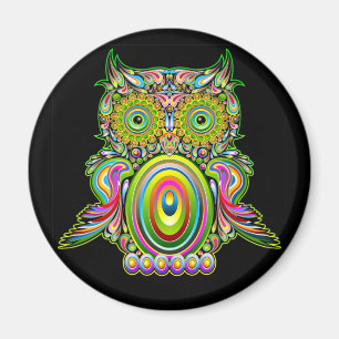 Uil Psychedelic Popart Magnet Magneet