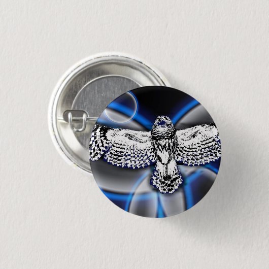 Uil Ronde Button 3,2 Cm (Voorkant /achterkant)