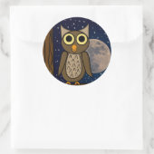 uil ronde sticker (Tas)