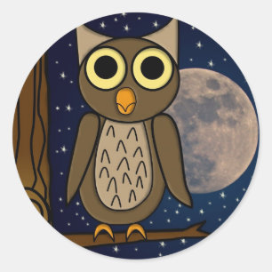 uil ronde sticker