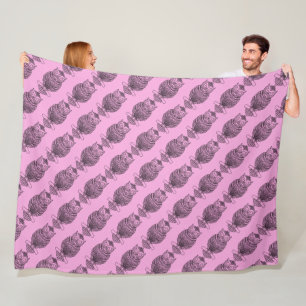 Uil (roze) - Fleece deken