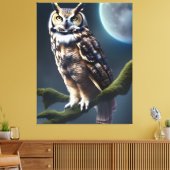 Uil 's nachts canvas afdruk (Insitu (Woonkamer))