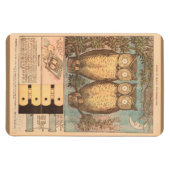 uil schattige herfst ambachtelijke kinderen blauw magneet (Horizontaal)