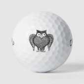 Uil schets cartoon golfballen (Voorkant)