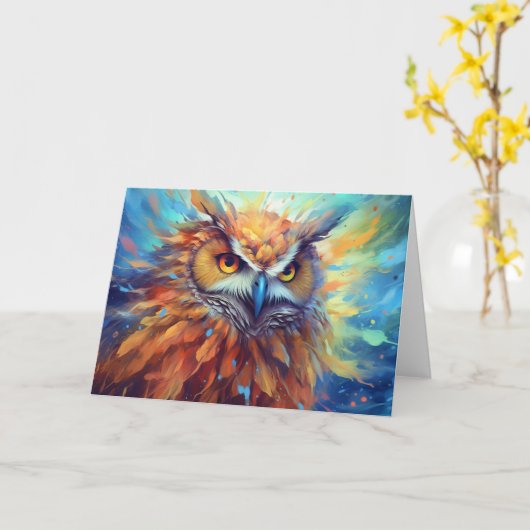 Uil Schilderen Abstracte Kunst Kleurrijke Waterver Kaart (Gele Bloem)