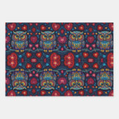 Uil set van cadeau inpakpapier vel (Voorkant 3)