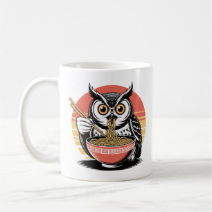 Uil Slurping Ramen Japans Ukiyo-e Stijl Koffiemok
