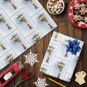 Uil Sneeuwvlokken Sjaal Pet Schattige Cadeaupapier