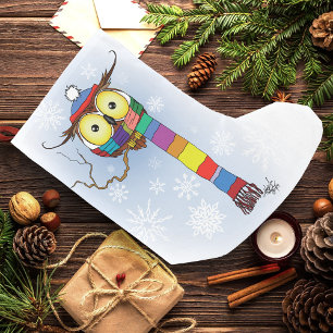 Uil Sneeuwvlokken Sjaal Pet Schattige Kleine Kerstsok