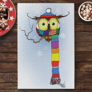 Uil Sneeuwvlokken Sjaal Pet Schattige Legpuzzel