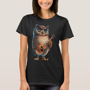 Uil Spelen Elektrische Gitaar Dierlijke Uil Gitaar T-shirt