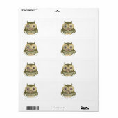 Uil steampunk skelet snor naainaald etiket (Full Sheet)