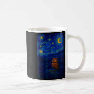 Uil Sterren Cute Nacht Van Gogh Uil Vogel Liefhebb Koffiemok