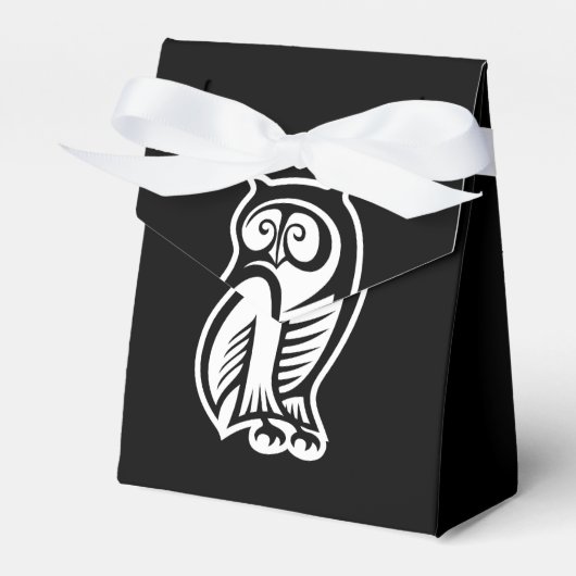 Uil Symbool Wit Bedankdoosjes (Voorkant Zijde)