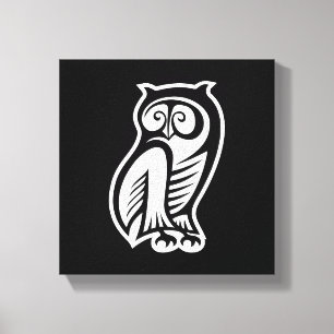 Uil Symbool Wit Canvas Afdruk
