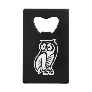 Uil Symbool Wit Kredietkaart Flessenopener