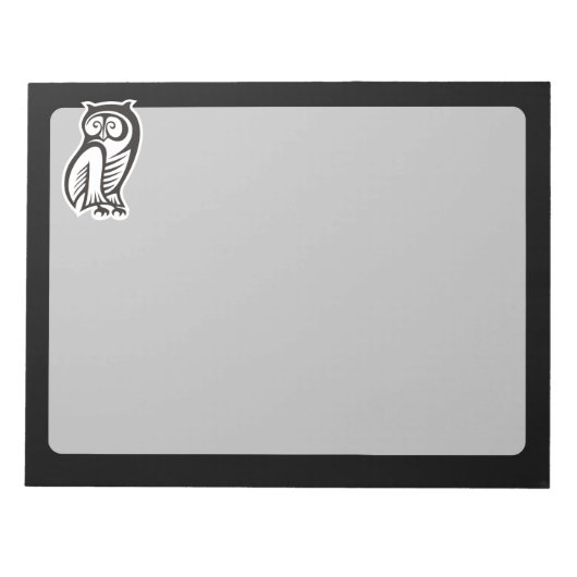 Uil Symbool Wit Notitieblok (Voorkant)