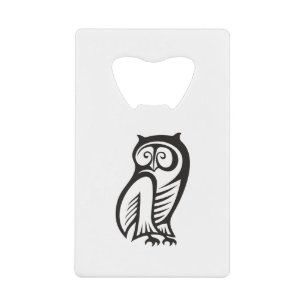 Uil Symbool Zwart Kredietkaart Flessenopener