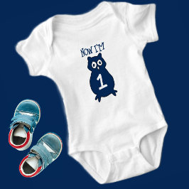 Uil Thema Verjaardag Eén Jaar Oud Romper