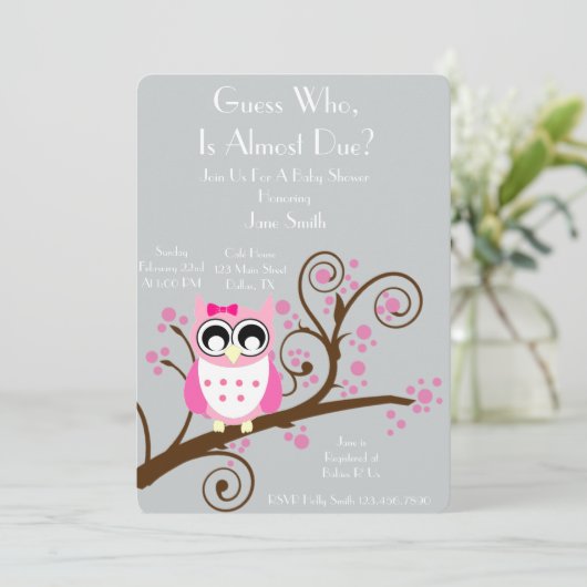 Uil Theme Baby shower Kaart (Staand voorkant)