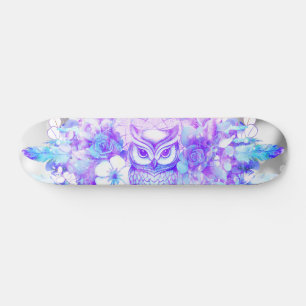 Uil Totem Dreamcatcher Bloemenveer Paarse Grijs Skateboard