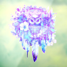 Uil Totem Dreamcatcher Bloemenveer Paarse Tint