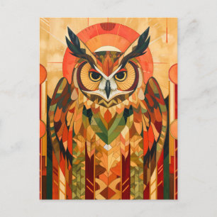 Uil Totem – Stedelijke Art Deco Geest Briefkaart