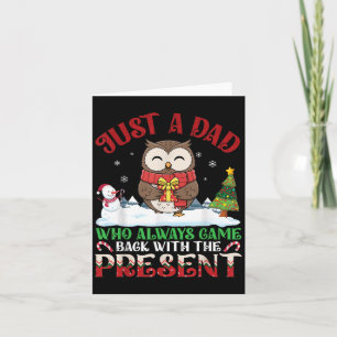 Uil vader die altijd terugkwam met het cadeau Kers Kaart