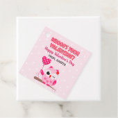 Uil Valentijnse Labels Roze Harten Gift (In situ)