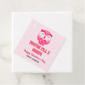 Uil Valentijnse Labels Roze Harten Gift (In situ)