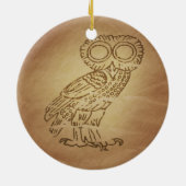 Uil van Wijsheid Grieks Keramisch Ornament (Achterkant)
