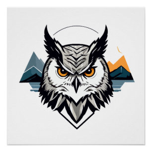 Uil Vector Art Animal Modern Urban City Graphic Perfect Poster