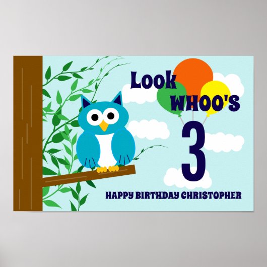 Uil Verjaardag Poster (Voorkant)