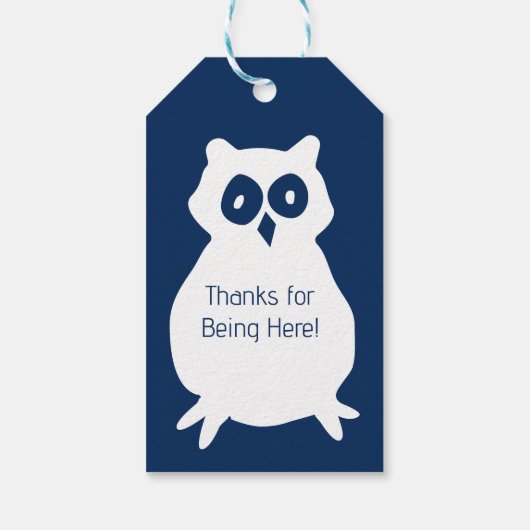 Uil verjaardagsfeestje cadeaulabel (Achterkant)