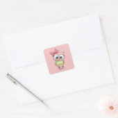 Uil Vierkante Sticker (Envelop)