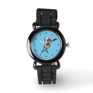 Uil Vliegen met Hartballonnen in Parijs Horloge