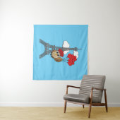 Uil Vliegen met Hartballonnen in Parijs Wandkleed (In Situ (horizontaal))